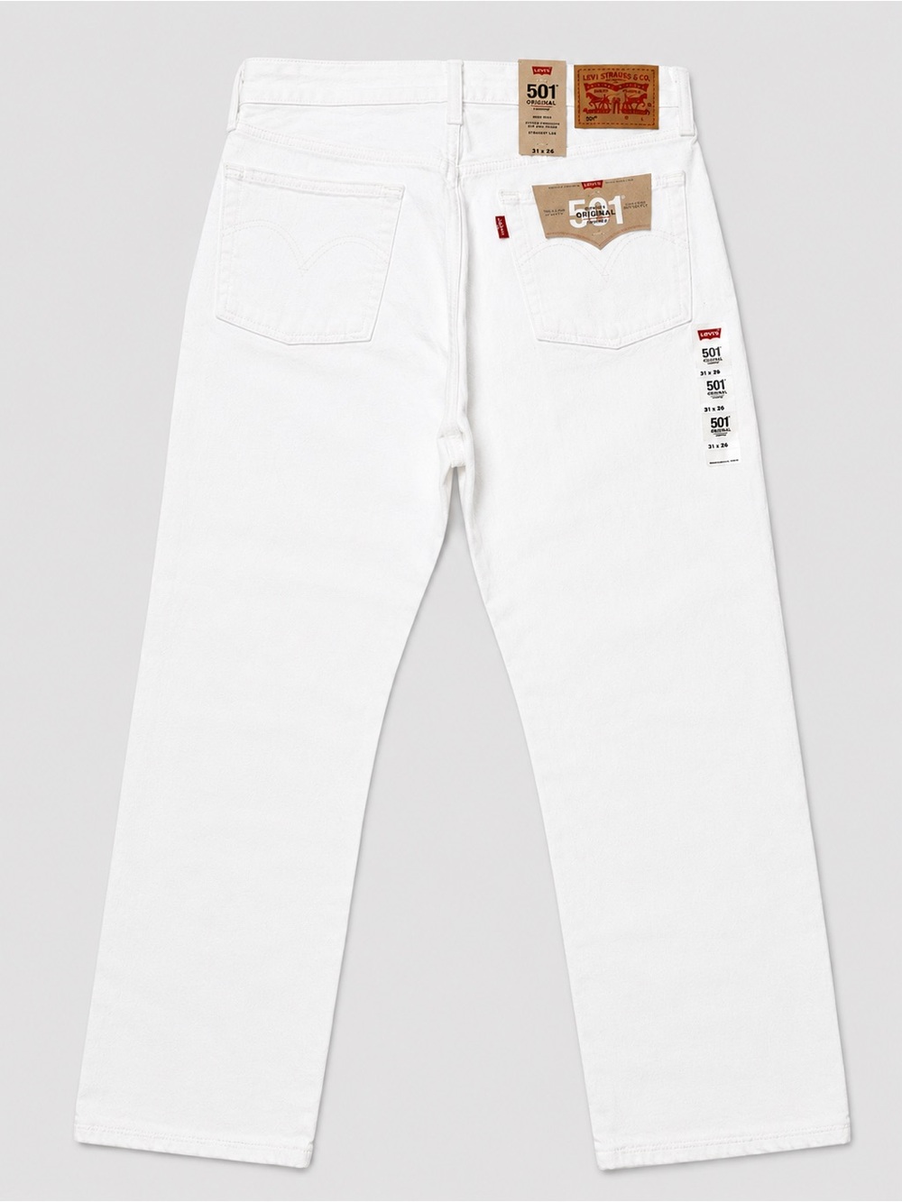 Levi’s 501 Cropped White Jeans Women’s Size 31 High Rise Straight Leg NWT - Picture 3 of 9